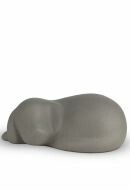 Pet cremation ashes urn 'Lying dog' grey