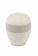 Porcelain mini urn for ashes 'Planet' cream-tortora
