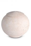 Keepsake urn of porcelain 'Sfera' - Coral pink relief