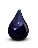 Dark blue teardrop cremation ash urn 'Celest'