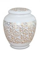 Porcelain cremation urn for ashes 'Classica' | Pure Gold leaves