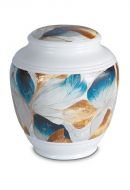 Porcelain cremation urn for ashes 'Classica' | Multicolor with natural structure