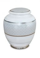 Porcelain cremation urn for ashes 'Classica' | Four-leaf clovers with double platinum edges