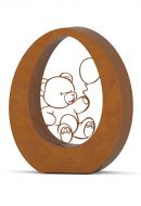 Corten steel adult cremation (companion) urn 'Teddy bear'