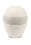 Porcelain urn for ashes 'Planet' cream-tortora
