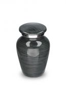 Small cremation urn for ashes from aluminium 'Elegance' wood look