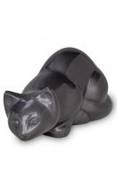 Cat urn black with Swarovski crystal