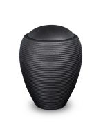 Satin black ceramic urn for ashes 'Memento'