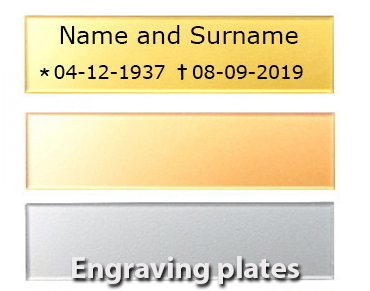 legendURN Engraving plates for funeral urns