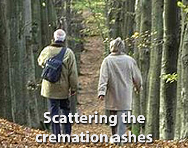 Ash destination, scatering the cremation ashes