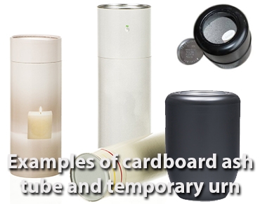 Temporary urns for cremation ashes